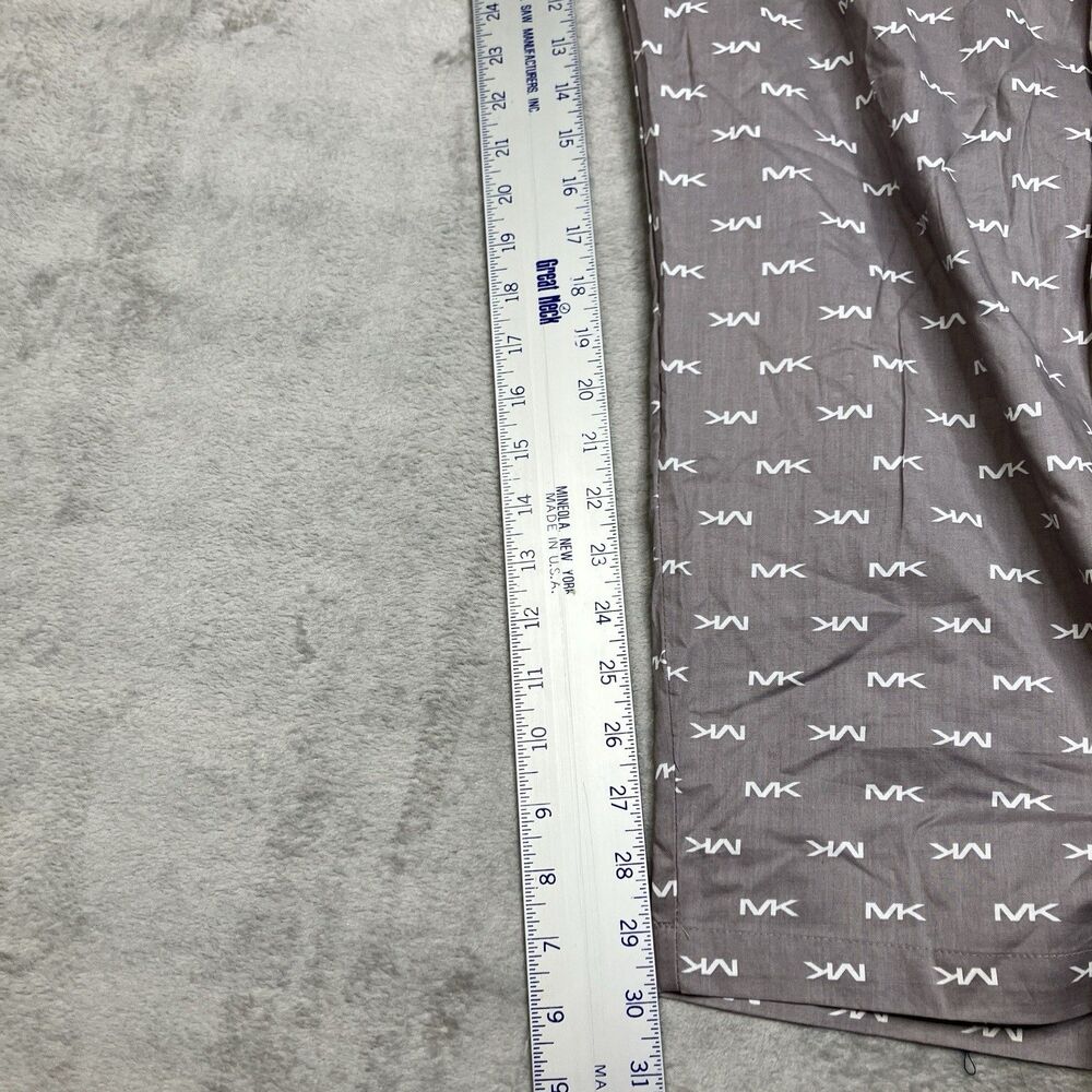 Michael Kors Pajama‎ Pants Mens L Gray Sleepwear MK Logo Print Drawstring Nwt - Picture 4 of 9